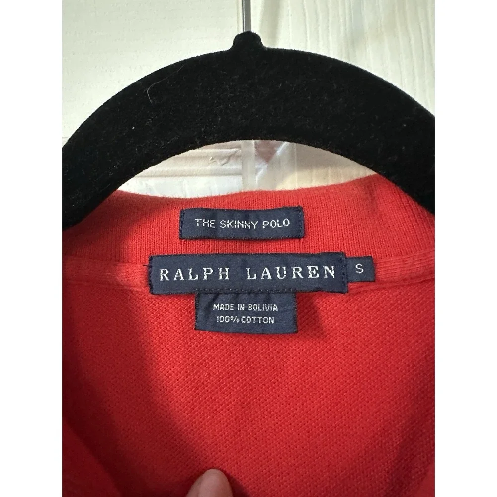 VTG Rare Ralph Lauren Polo Boys Sz S Big Pony Red Cotton Preppy Academic